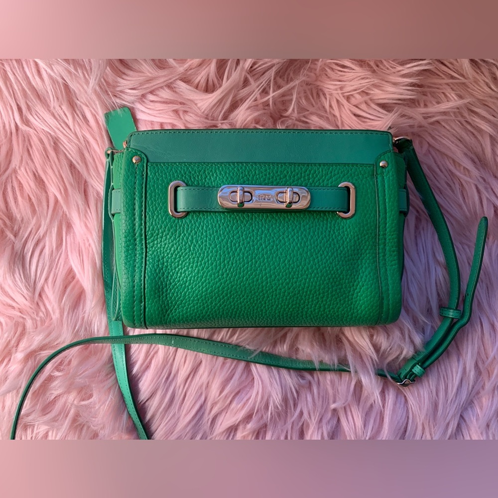 Authentic COACH swagger mini crossbody two way bag in green